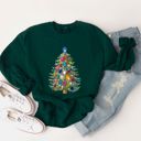  Faux Christmas Bling Tree - Comfy Drop Shoulder Sweatshirt