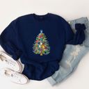  Faux Christmas Bling Tree - Comfy Drop Shoulder Sweatshirt