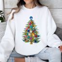  Faux Christmas Bling Tree - Comfy Drop Shoulder Sweatshirt
