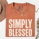  Simply Blessed - Thanksgiving Gratitude Feeling Blessed - T-Shirt Soft Wash Cotton Heavyweight Tee (Unisex)  Comfort Colors