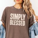  Simply Blessed - Thanksgiving Gratitude Feeling Blessed - T-Shirt Soft Wash Cotton Heavyweight Tee (Unisex)  Comfort Colors
