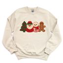  Faux Felted Quilted Adorable Christmas Characters For The Holidays - Sweatshirt (Crewneck)  Poly-Cotton Colors (Unisex)  Gildan