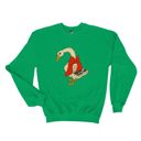  Faux Cross Stitched Christmas Goose With Red Ribbon - Comfy Drop Shoulder Sweatshirt