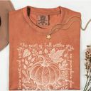  The Quiet Of Fall Linocut Pumpkin Print  - T-Shirt Soft Washed Cotton Heavyweight Tee (Unisex)  Comfort Colors