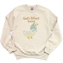  Gods Silliest Goose Faux Cross Stitched Country Vintage Style - Comfy Drop Shoulder Sweatshirt