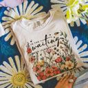 In the Waiting God Is Working Wildflowers Christian Uplifting Bible Quote - T-Shirt (Crewneck)  100 Cotton Heavyweight Tee (Unisex)  Comfort Colors