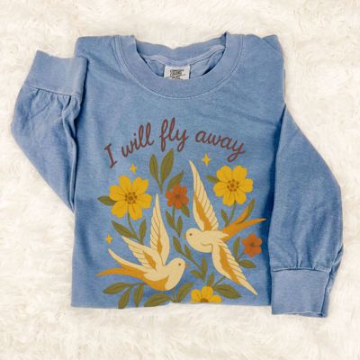 I will Fly Away Of Glory Christian Gospel Music Theme - Long Sleeve Soft Wash Heavyweight Unisex Comfort Colors