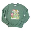  Stack Of Adorable Decorating Christmas Tree With Bow Snowmen - Comfy Drop Shoulder Sweatshirt
