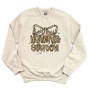 Hunting Season Girl Style With Bow and Accents - Comfy Drop Shoulder Sweatshirt