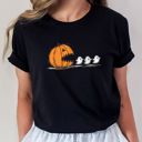  Pumpkin Gamer Character Chasing Cute Ghosts - Soft Longer Length Bella Canvas