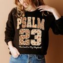  Psalm 23 The Lord Is My Shephard Christian Bible Verse - Comfy Drop Shoulder Sweatshirt