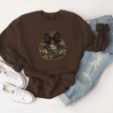  Faux Glitter Camo Pumpkin Hallowen Vibes - Comfy Drop Shoulder Sweatshirt