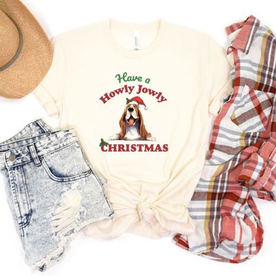 Have A Howly Jowly Christmas Dog Lovers Holiday - Soft Longer Length Bella Canvas T-Shirt