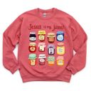  Jesus is my Jam Christian Bible Inspirational Jesus Name Titles - Comfy Drop Shoulder Sweatshirt