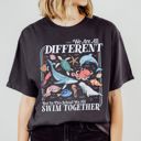 We Are All Different But In This School We Swim Together Ocean Wildlife - T-Shirt (Crewneck)  100 Cotton Heavyweight Tee (Unisex)  Comfort Colors