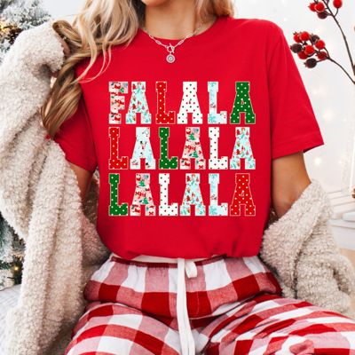 Fa La La La La La La La La - Merry Christmas Holiday Carols - Soft Longer Length Bella Canvas T-Shirt