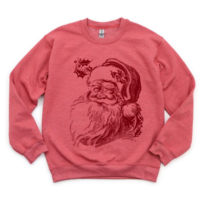 Vintage Holly Jolly Santa Claus - Comfy Drop Shoulder Sweatshirt