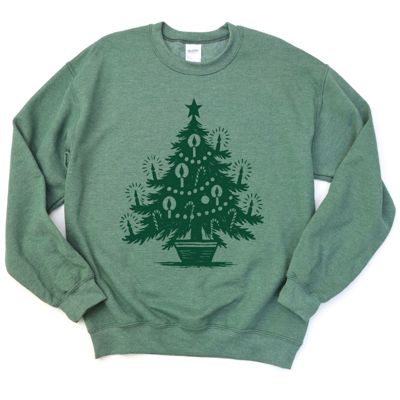 All Spruced Up Green Vintage Retro Christmas Tree - Comfy Drop Shoulder Sweatshirt