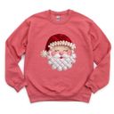  Felted Faux Quilted 1980s Style Santa Claus Christmas Plaid - Sweatshirt (Crewneck)  Poly-Cotton Colors (Unisex)  Gildan