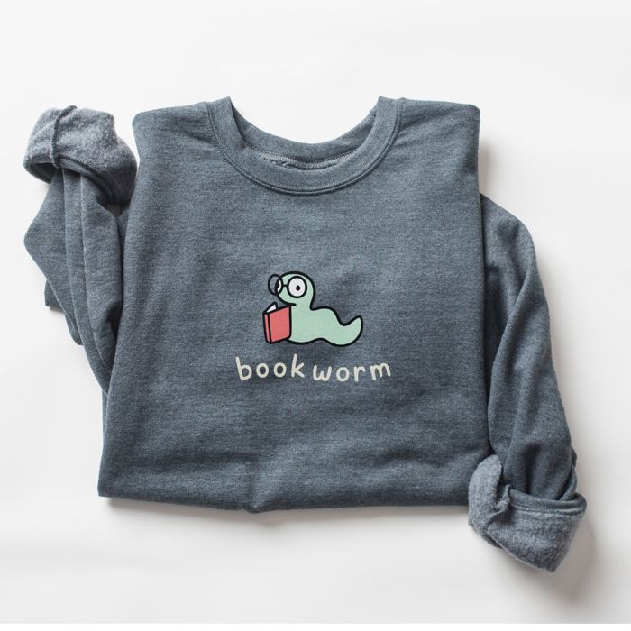 Adorable Bookish Bookworm - Comfy Drop Shoulder Sweatshirt
