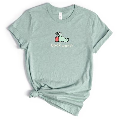 Adorable Bookish Bookworm - Soft Longer Length Bella Canvas T-Shirt