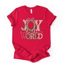  Joy To The World Cheerful Christmas Holiday Sketch - Soft Longer Length Bella Canvas Tee