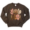  Cute Gobble Turkey Thanksgiving Fall - Comfy Drop Shoulder Sweatshirt