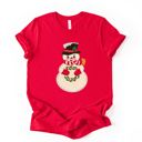  Faux Sparkle Snowman Vintage Christmas Card Style - Soft and Comfy Bella Canvas Tee