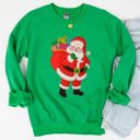  Vintage Style Felt Faux Sparkly Christmas Santa - Sweatshirt (Crewneck)  Poly-Cotton Colors (Unisex)  Gildan