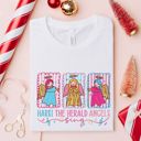  Hark the Herald Angels Sing Faux Glitter Christmas - Soft and Comfy Bella Canvas T-Shirt
