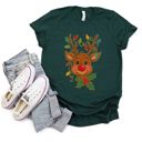  Glitter Rudolph With Christmas Lights and Holly - Soft and Comfy Bella Canvas T-Shirt