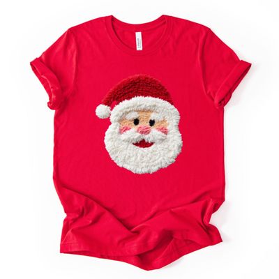 Faux Latch Rug Style Festive Santa - Super Soft Bella Canvas