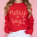  Merry And Bright Candy Cane String Christmas Design - Soft, Comfy Sweathshirt