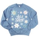  Let It Snow Vintage Faux Crocheted Snowflakes Christmas Winter - Comfy Softstyle Midweight Crewneck Sweatshirt