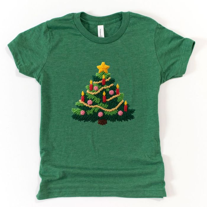 Latch Hook Faux Yarn Christmas Tree - Soft Bella Canvas
