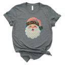  Preppy Latch Hook Style Santa Claus - T-Shirt (Crewneck)  Poly-Cotton Heathered Colors Jersey Tee (Unisex)   Bella Canvas