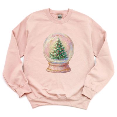 Painterly Festive Christmas Tree Snowglobe - Unisex Softstyle Midweight Crewneck Sweatshirt