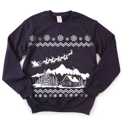 The Night Before Christmas Ugly Sweater 1980s Style - Comfy Drop Shoulder Vintage Sweatshirt