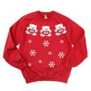  Vintage Christmas Teddies Teddy Bears with Snowflakes  - Sweatshirt (Crewneck)  Poly-Cotton Colors (Unisex)  Gildan