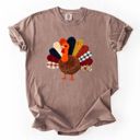 Faux (PRINTED) Latch Hook Rug Style Turkey For Thanksgiving - T-Shirt (Crewneck)  100 Cotton Heavyweight Tee (Unisex)  Comfort Colors