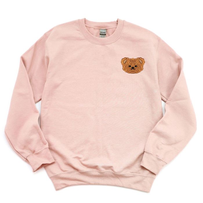 Real Crocheted Teddy Bear Sweater - Comfy Drop Shoulder Sweatshirt