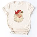 Faux Quilted Retro Jolly Santa Claus Christmas - Soft and Comfy Bella Canvas T-Shirt