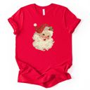  Faux Quilted Retro Jolly Santa Claus Christmas - Soft and Comfy Bella Canvas T-Shirt