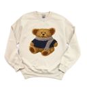  Faux Vintage Latch Hook Style Winter Teddy Bear - Sweatshirt (Crewneck)  Poly-Cotton Colors (Unisex)  Gildan