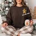  Real Gold Foil Corner Gingerbread Man For Christmas - Comfy Drop Shoulder Style Sweatshirt
