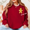  Real Gold Foil Corner Gingerbread Man For Christmas - Comfy Drop Shoulder Style Sweatshirt