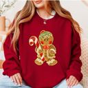  Cute Preppy Vintage Style Gingerbread Man - Comfy Drop Shoulder Style Sweatshirt