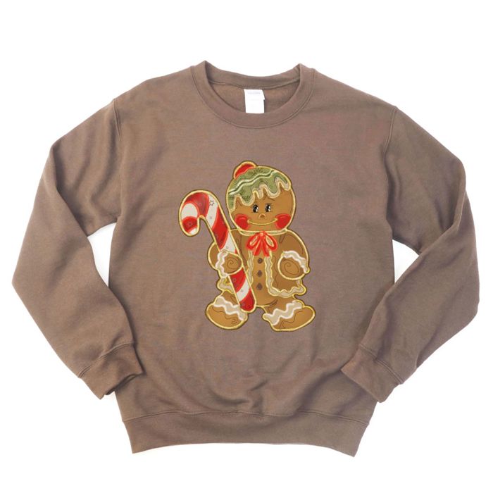 Cute Preppy Vintage Style Gingerbread Man - Comfy Drop Shoulder Style Sweatshirt