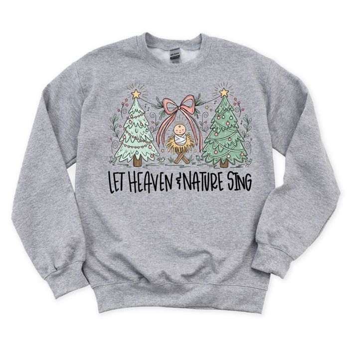 Let Heaven And Nature Sing - Baby Jesus - Sweatshirt (Crewneck)  Poly-Cotton Colors (Unisex)  Gildan