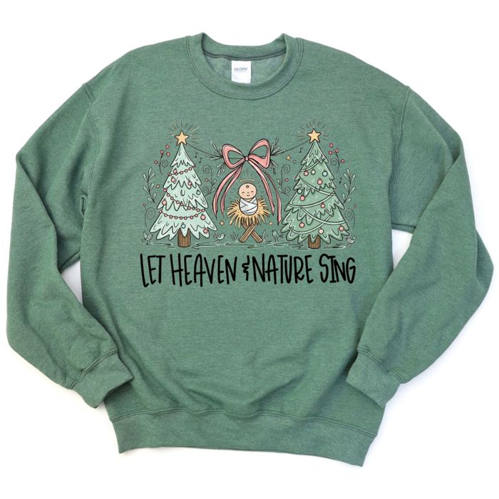 Let Heaven And Nature Sing - Baby Jesus - Sweatshirt (Crewneck)  Poly-Cotton Colors (Unisex)  Gildan